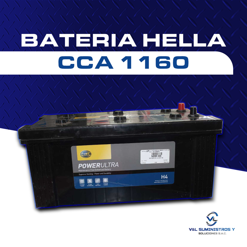 Batería HELLA CCA 1160 - Alto Amperaje de Arranque